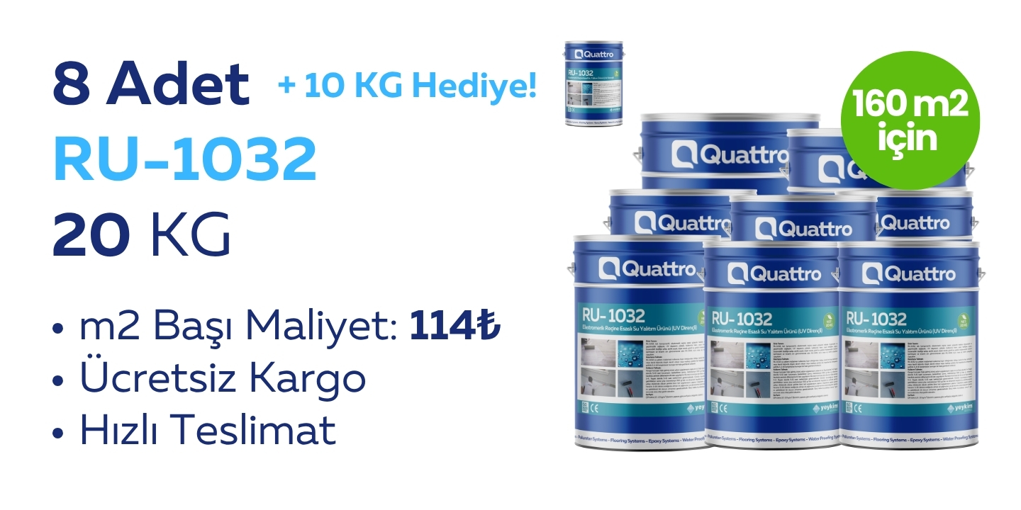 8 adet RU-1032 QuaRubber 20 KG + 10 KG Hediye